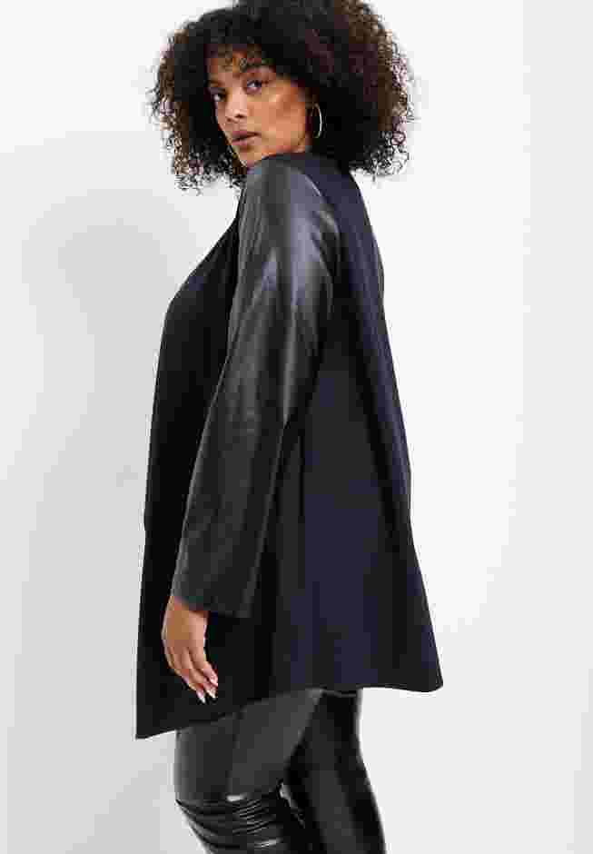 Faux-Leather Waterfall Jacket image number 2
