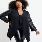Faux-Leather Waterfall Jacket image number null