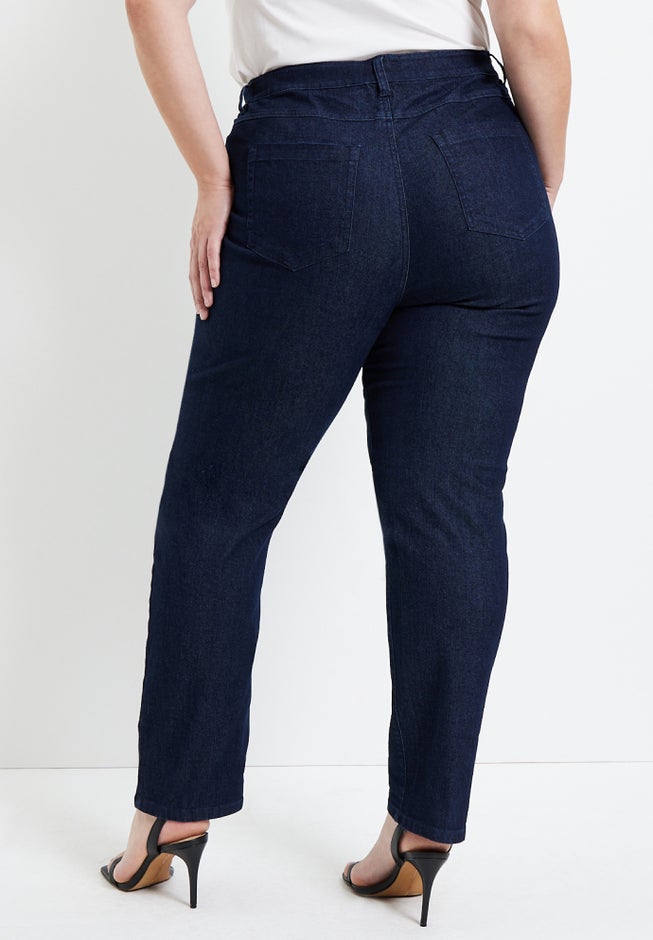 June Fit Distressed Straight-Leg Jeans image number null