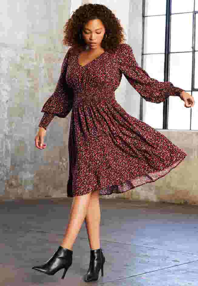 Smocked Waist Midi Dress image number 5