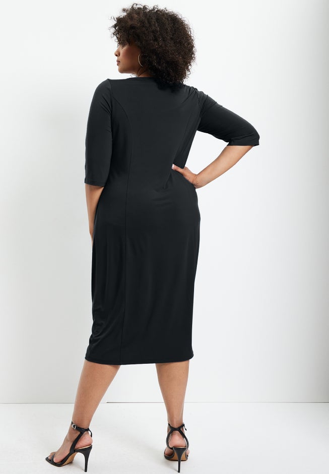 Ruched Detail Midi Dress image number null