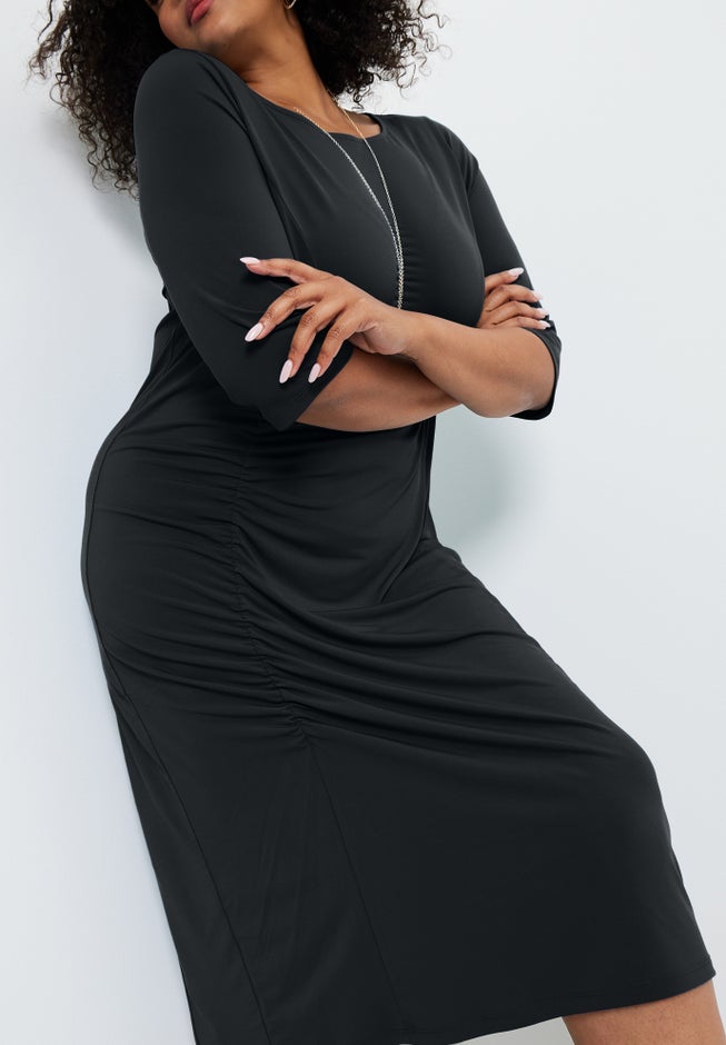 Ruched Detail Midi Dress image number null