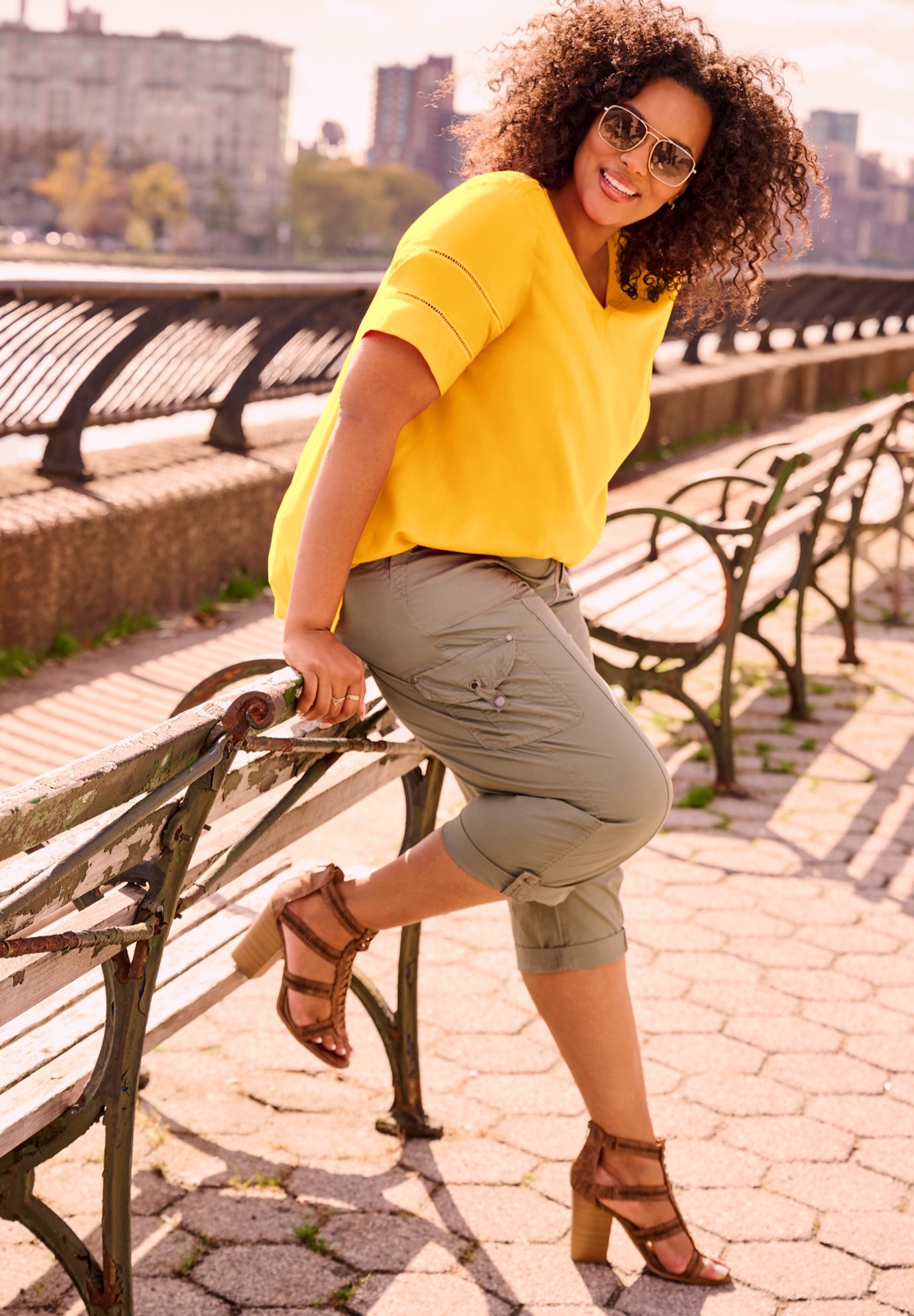 Openwork Trim Short Sleeve Top image number 1