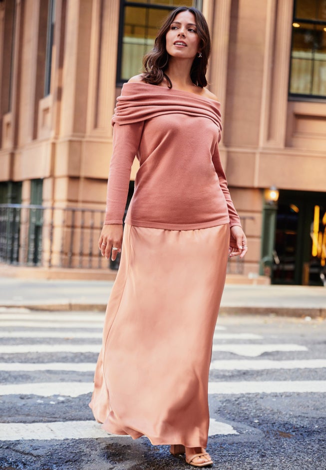 Off Shoulder Long Sleeve Sweater image number 1