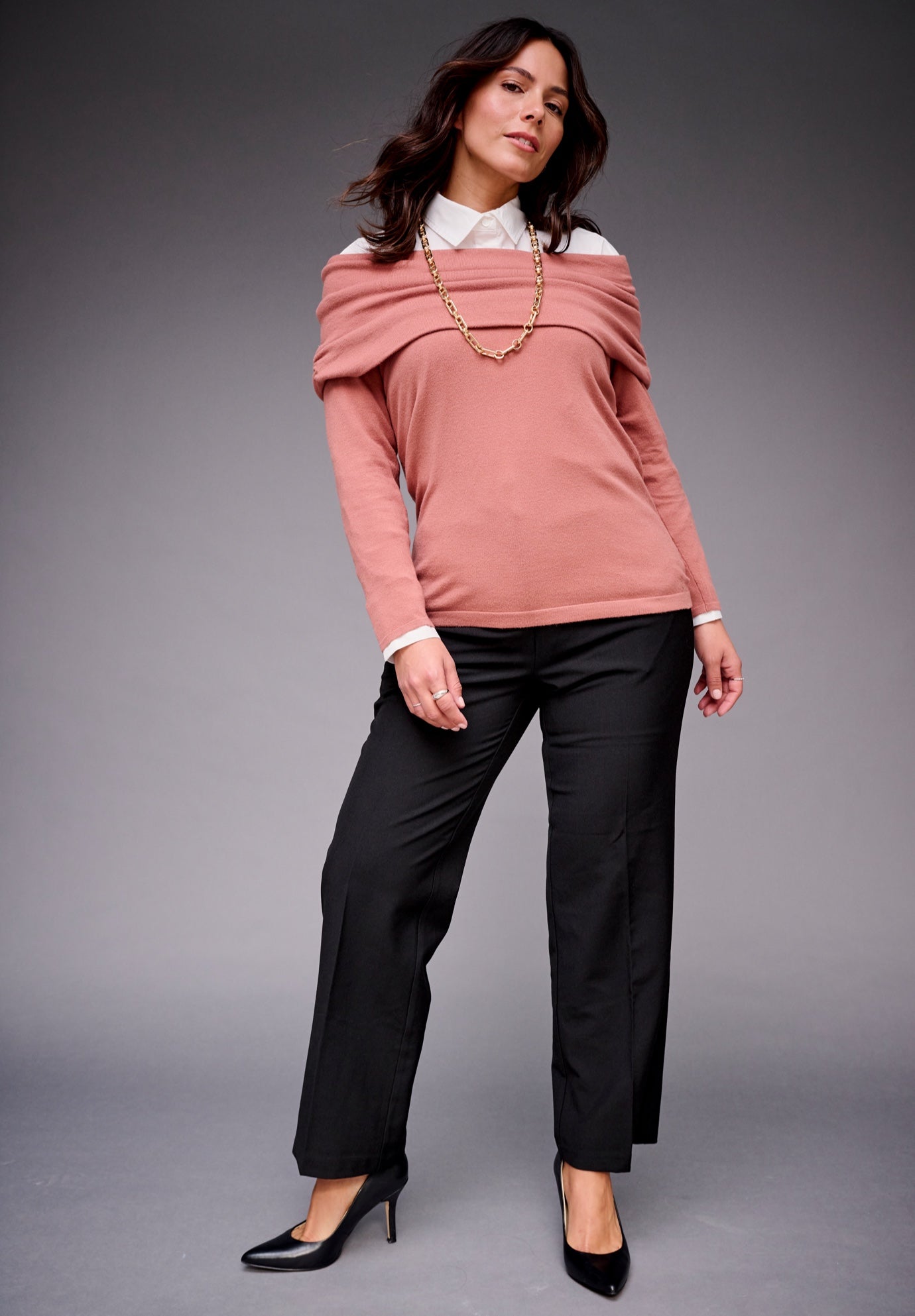 Off Shoulder Long Sleeve Sweater image number 2