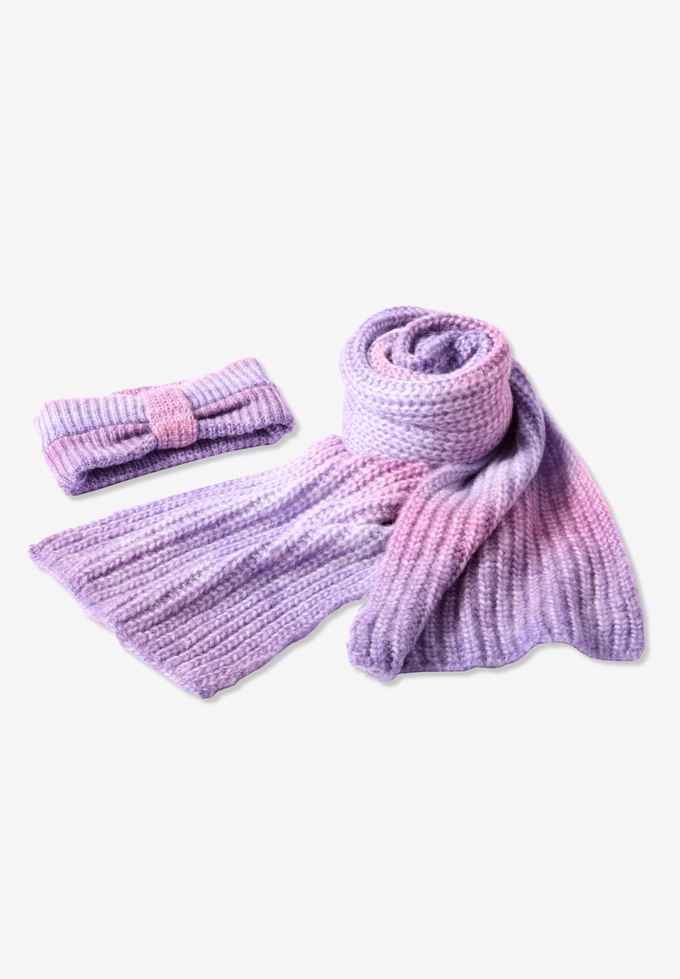 Ombre Knitted Headband and Scarf Set. image number 1