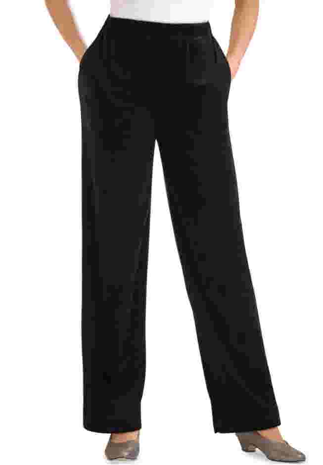 Wide-Leg Velour Pant image number 0