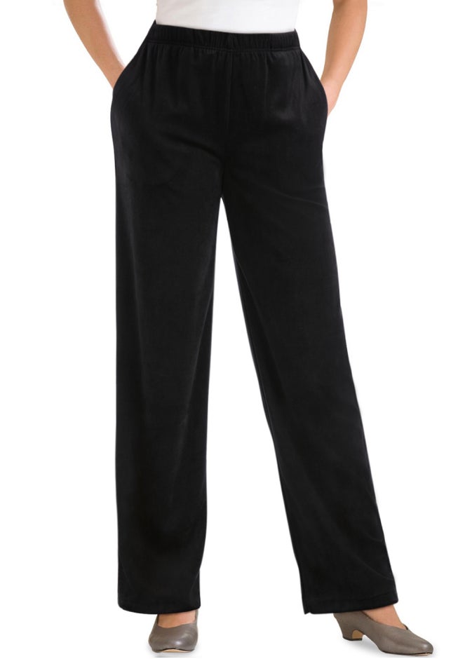 Wide-Leg Velour Pant image number 0
