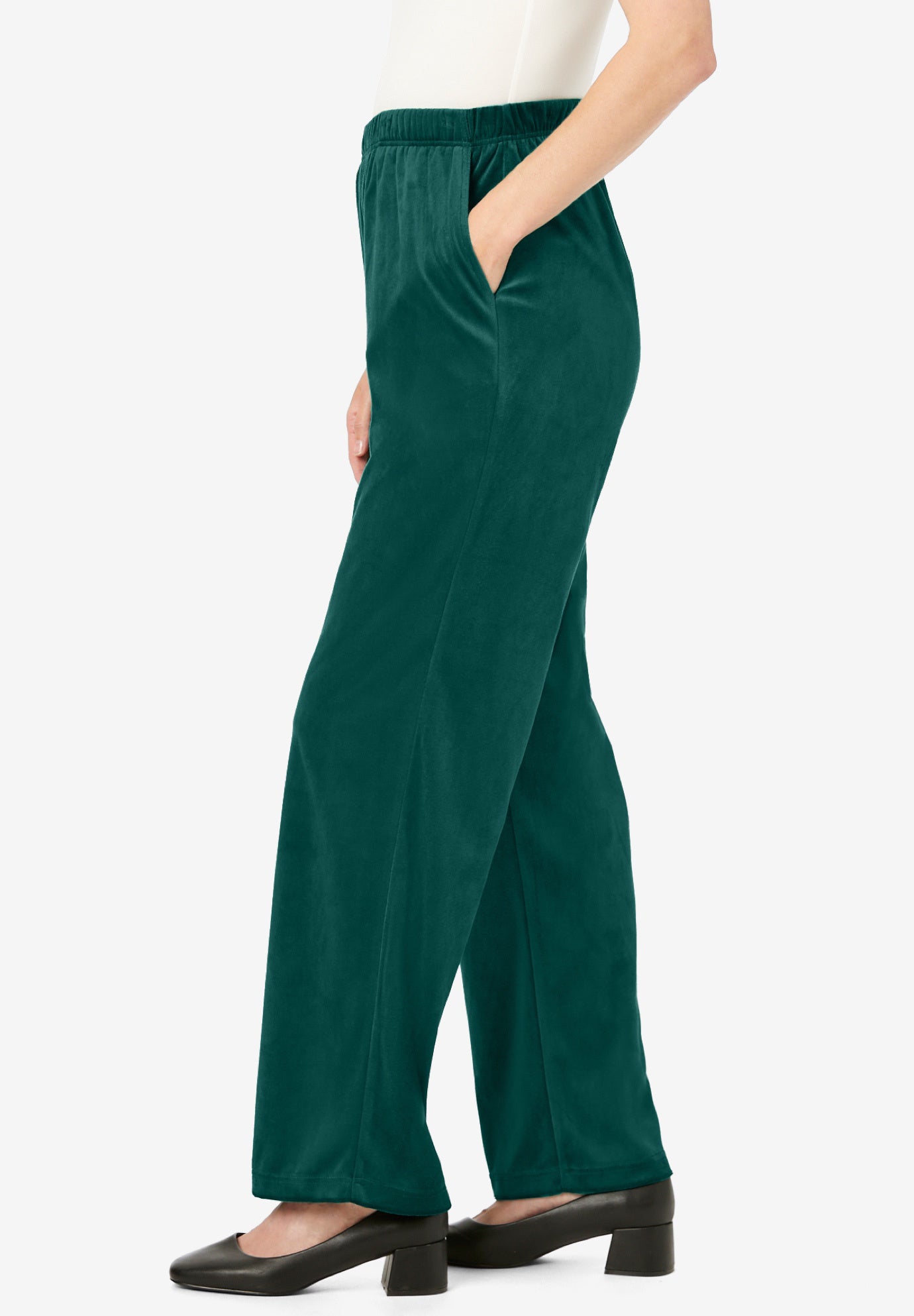 Wide-Leg Velour Pant image number 2