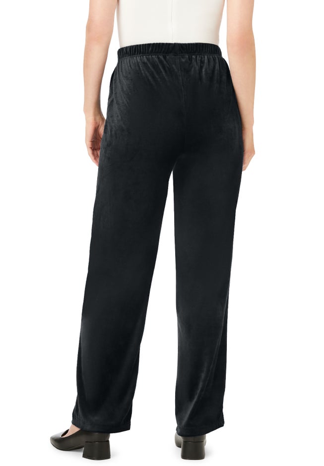Wide-Leg Velour Pant image number 1