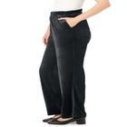 Wide-Leg Velour Pant image number null