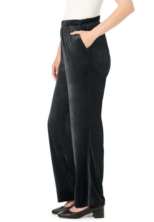 Wide-Leg Velour Pant image number 2