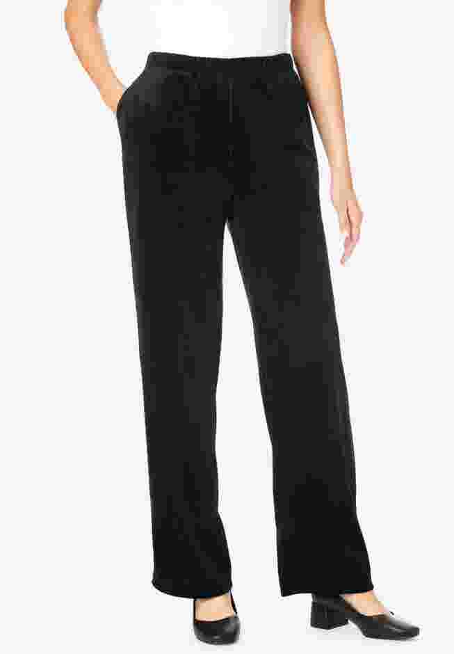 Wide-Leg Velour Pant image number 0