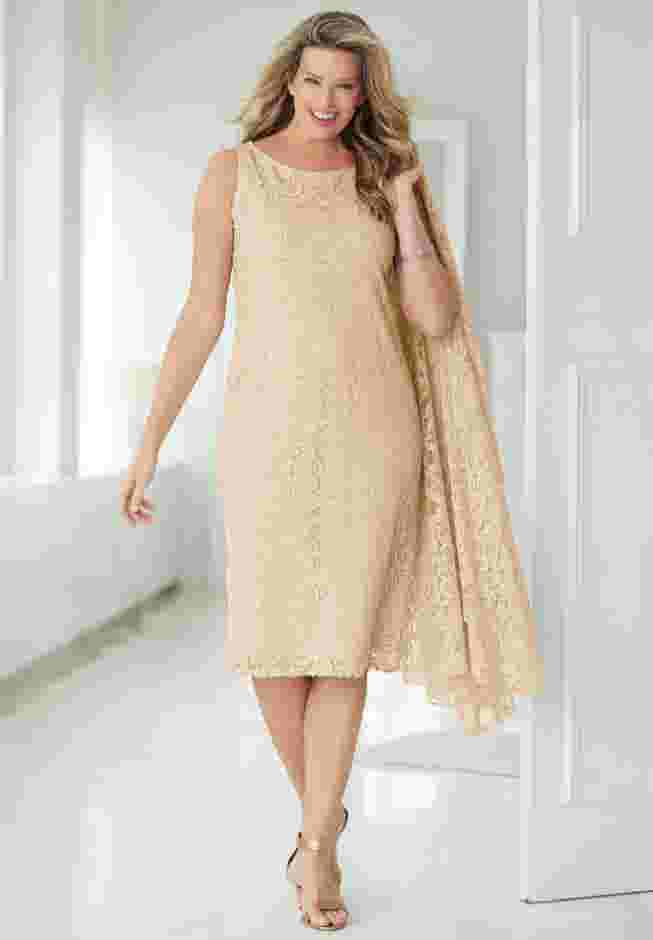 2 piece Lace Jacket Dress image number 4