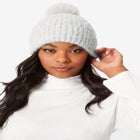 Pearl-Embellished Ribbed Beanie Hat. image number null
