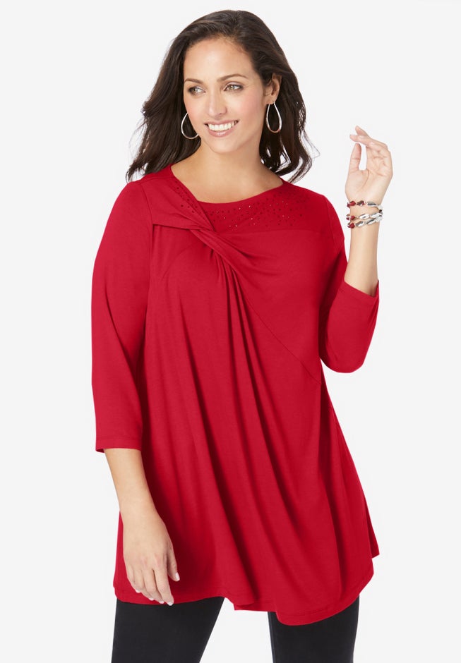 Twist-Front Trapeze Tunic image number null