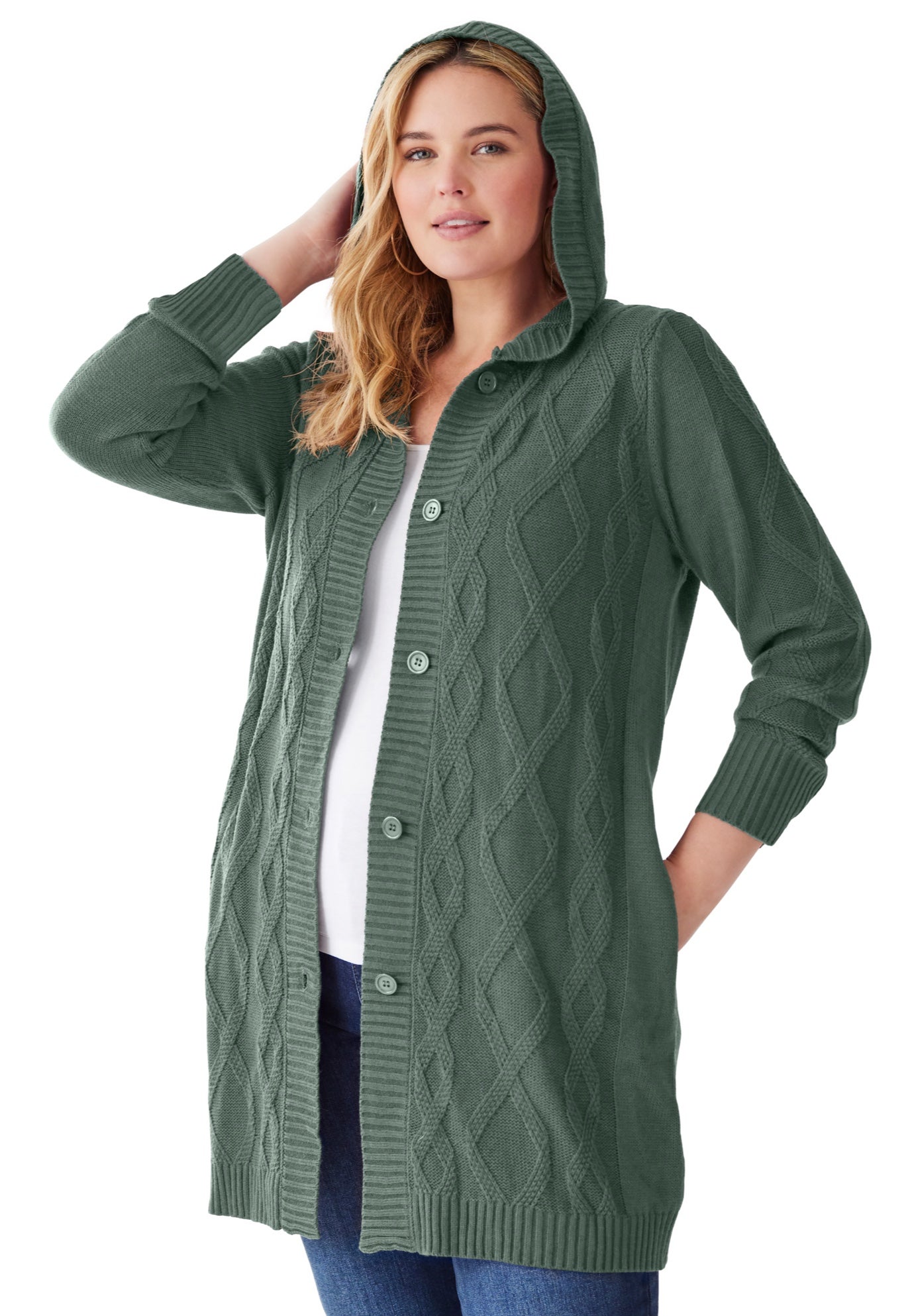 Cable Cardigan Hoodie image number 2