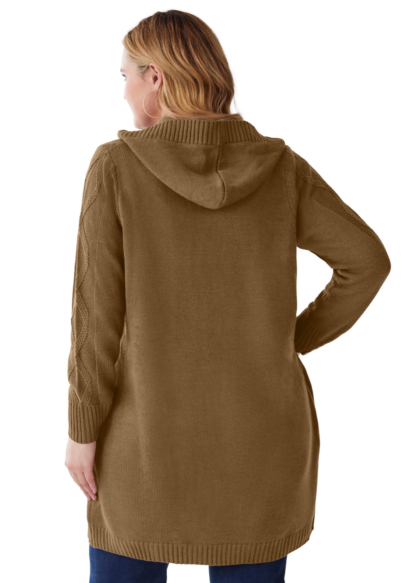 Cable Cardigan Hoodie Sweater image number 1