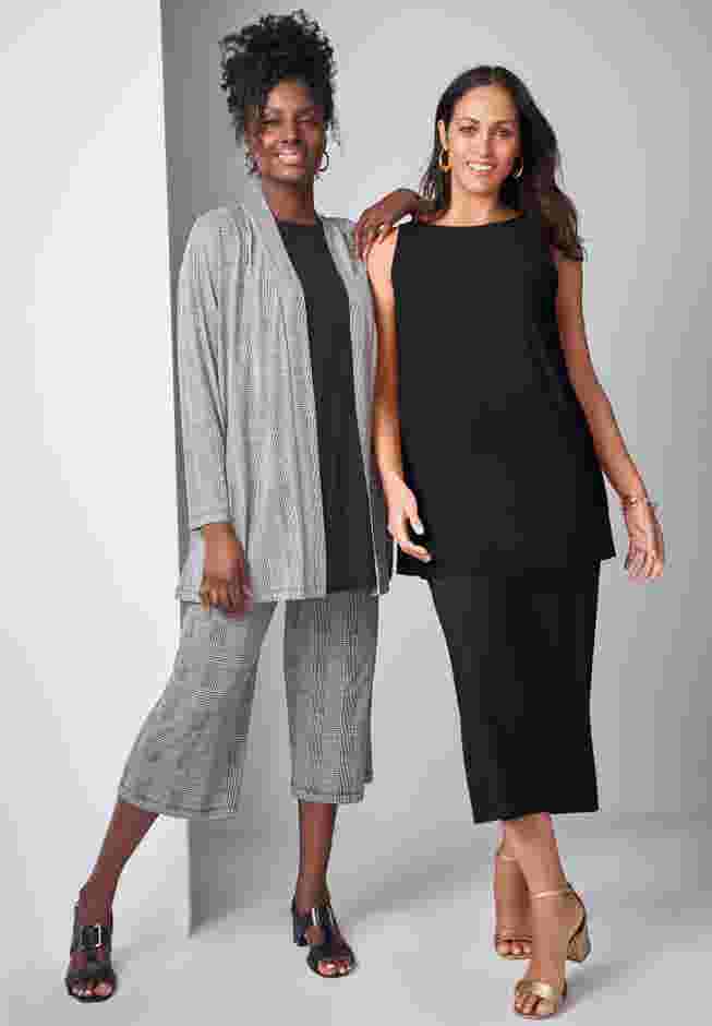 Stretch Knit Wide Leg Crop Pant image number 2