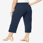 Stretch Knit Wide Leg Crop Pant image number null