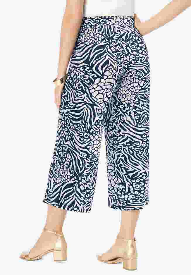 Stretch Knit Wide Leg Crop Pant image number 1