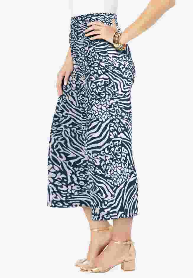 Stretch Knit Wide Leg Crop Pant image number 2
