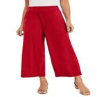 Stretch Knit Wide Leg Crop Pant image number null