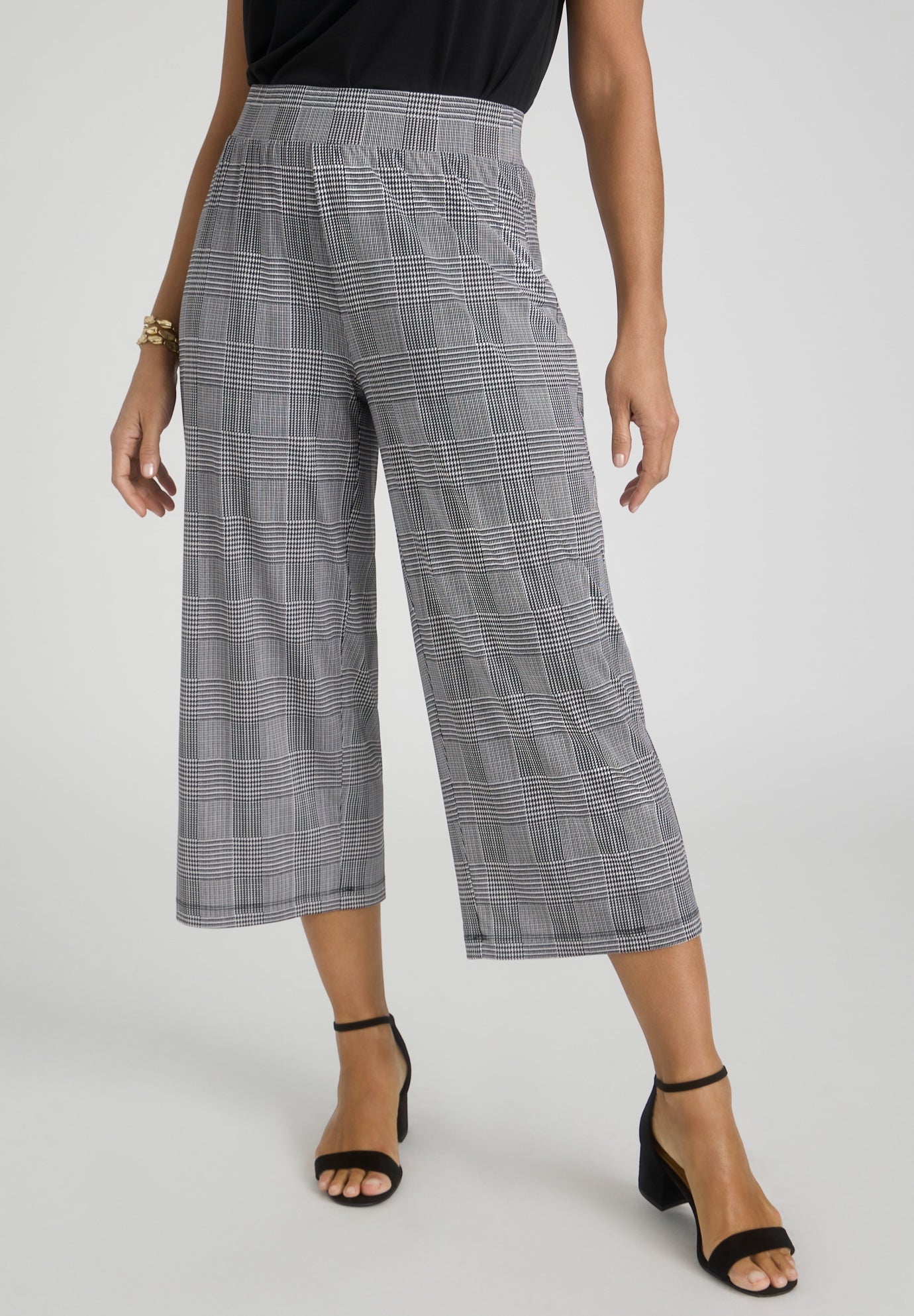 Stretch Knit Wide Leg Crop Pant image number 0