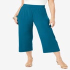 Stretch Knit Wide Leg Crop Pant image number null