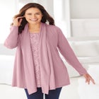 2-Fer Cardigan & Attached Lace Tunic image number null