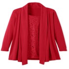 2-Fer Cardigan & Attached Lace Tunic image number null