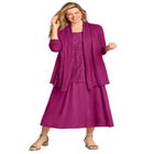 2-Fer Cardigan & Attached Lace Tunic image number null