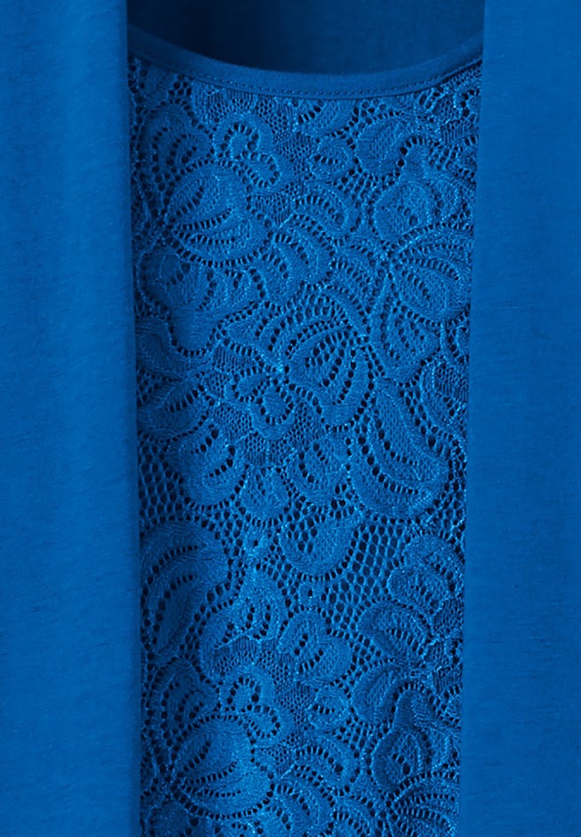 2-Fer Cardigan & Attached Lace Tunic image number 2