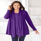2-Fer Cardigan & Attached Lace Tunic image number null