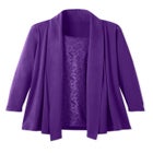 2-Fer Cardigan & Attached Lace Tunic image number null