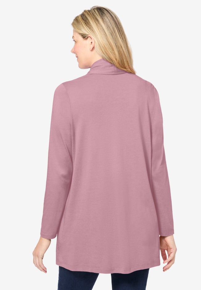 2-Fer Cardigan & Attached Lace Tunic image number 4