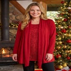 2-Fer Cardigan & Attached Lace Tunic image number 0