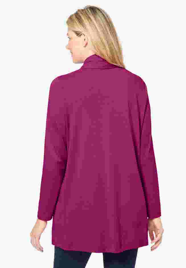 2-Fer Cardigan & Attached Lace Tunic image number 1