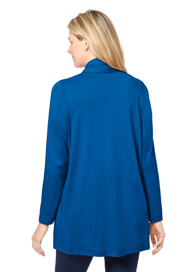 2-Fer Cardigan & Attached Lace Tunic image number 3
