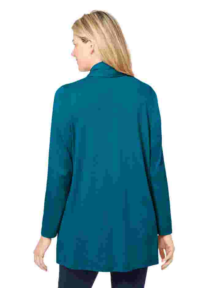 2-Fer Cardigan & Attached Lace Tunic image number 2