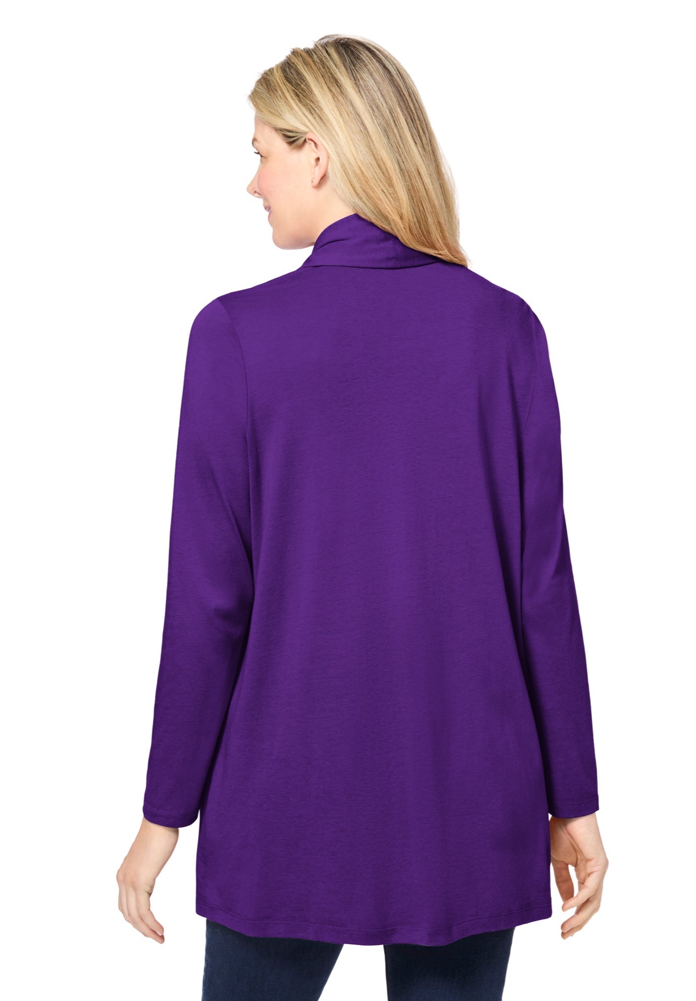 2-Fer Cardigan & Lace Tunic - Plus Size, Radiant Purple