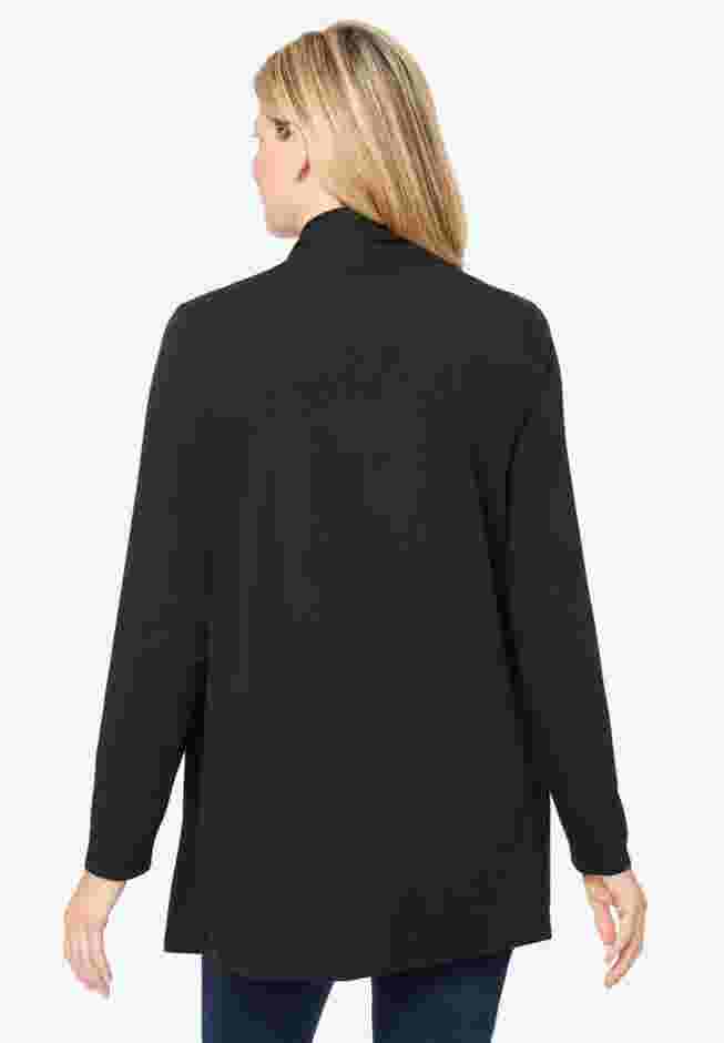 2-Fer Cardigan & Attached Lace Tunic image number 1