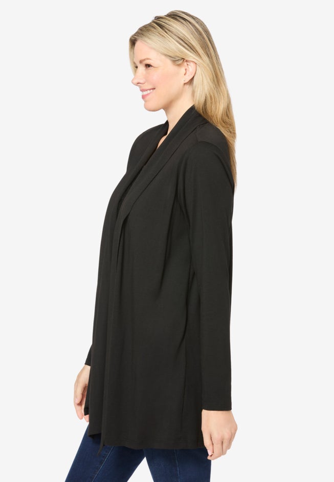 2-Fer Cardigan & Attached Lace Tunic image number 4