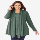 2-Fer Cardigan & Attached Lace Tunic image number null