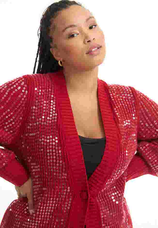 Sequin Button-Up Sweater image number 2