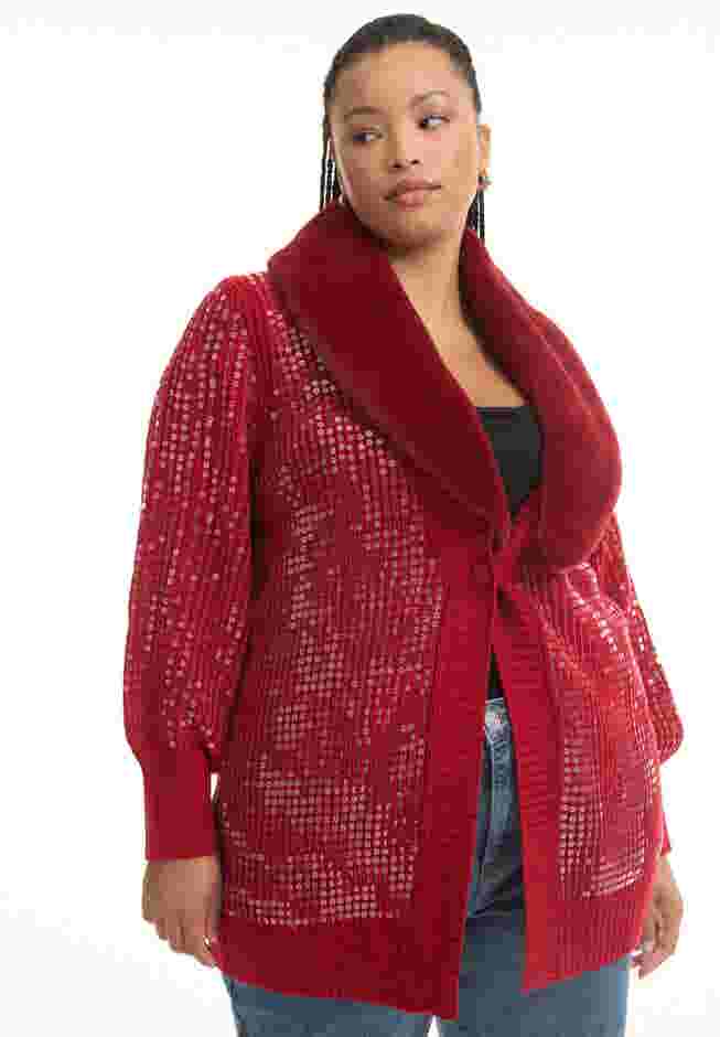 Sequin Button-Up Sweater image number 0