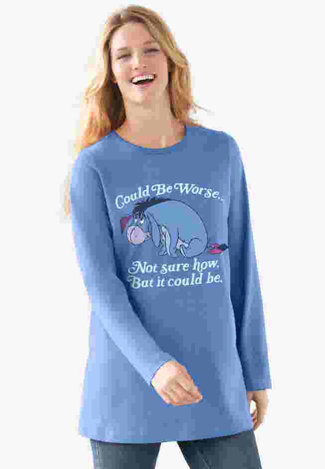 Disney Women's Long Sleeve Crew Tee Eeyore Could be Worse image number 0