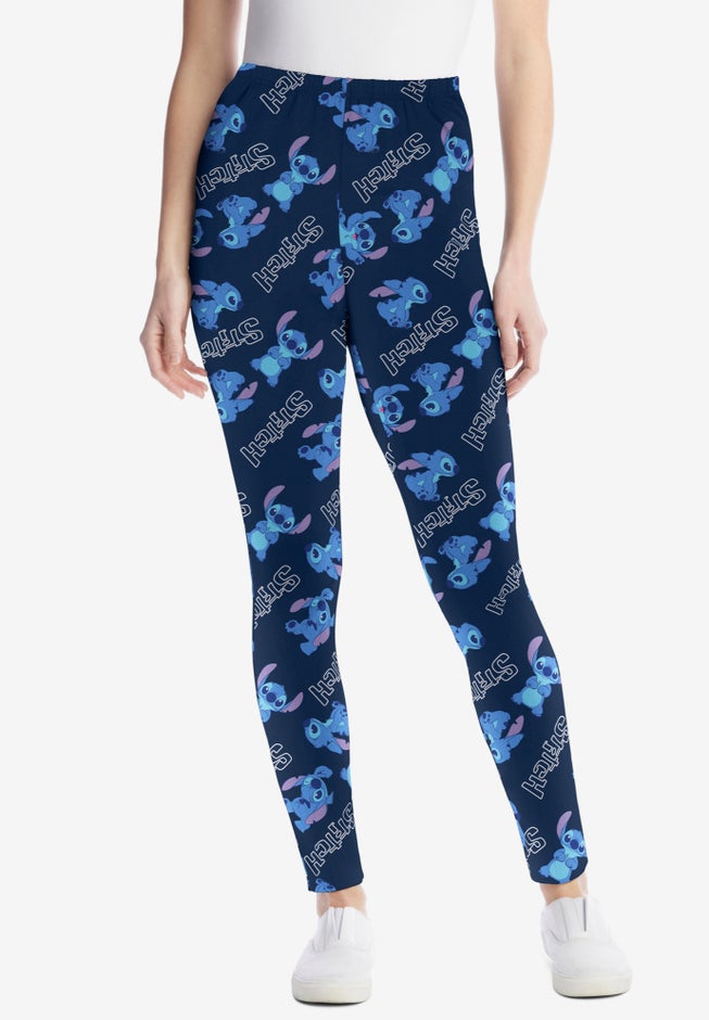 Disney Women's Navy Leggings Stitch All Over Print image number null