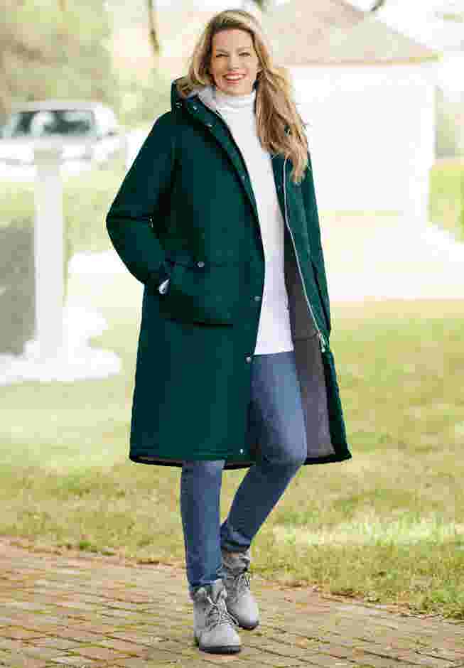 Mid-Length Microfiber Parka image number 0