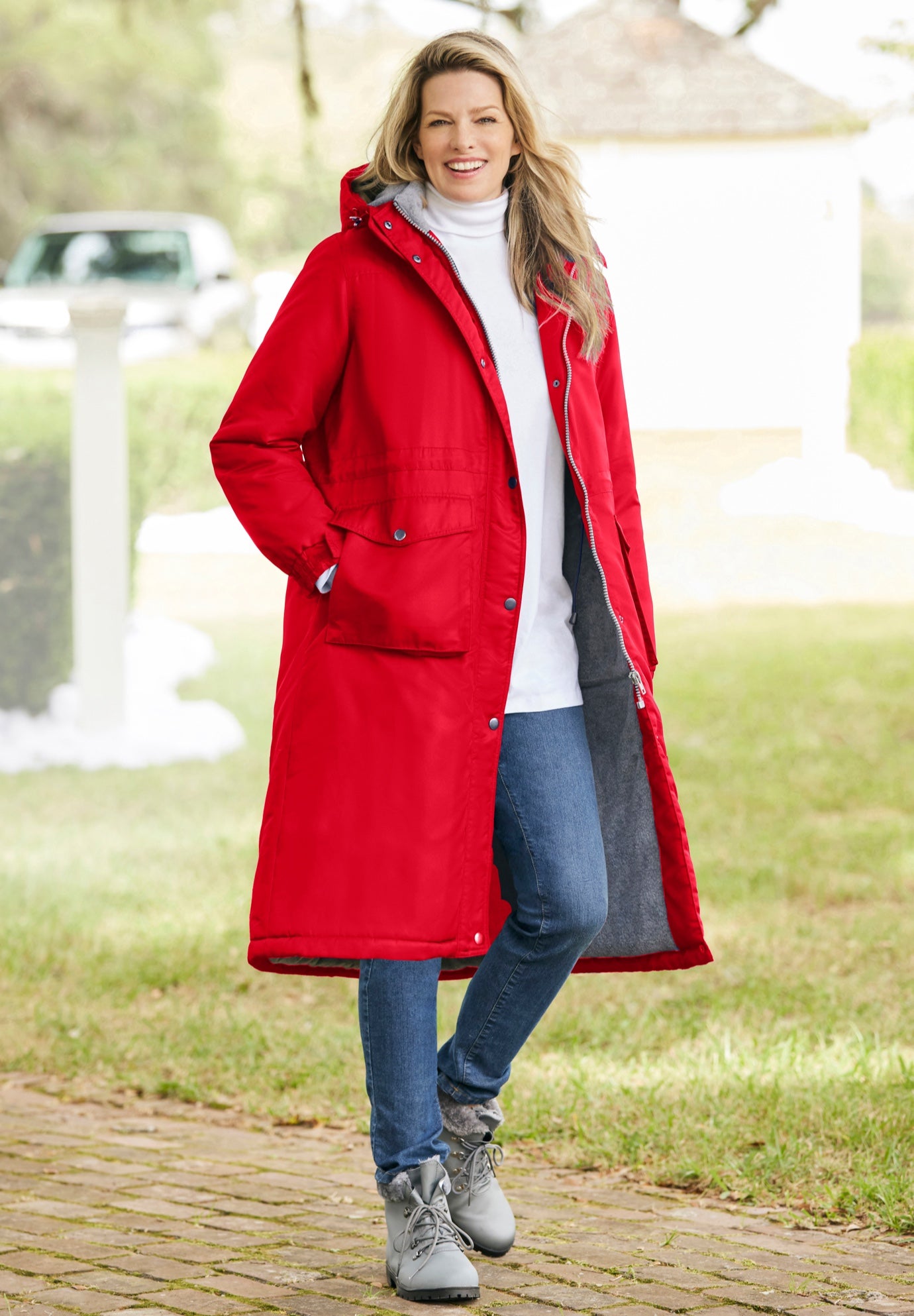 Mid-Length Microfiber Parka image number 0